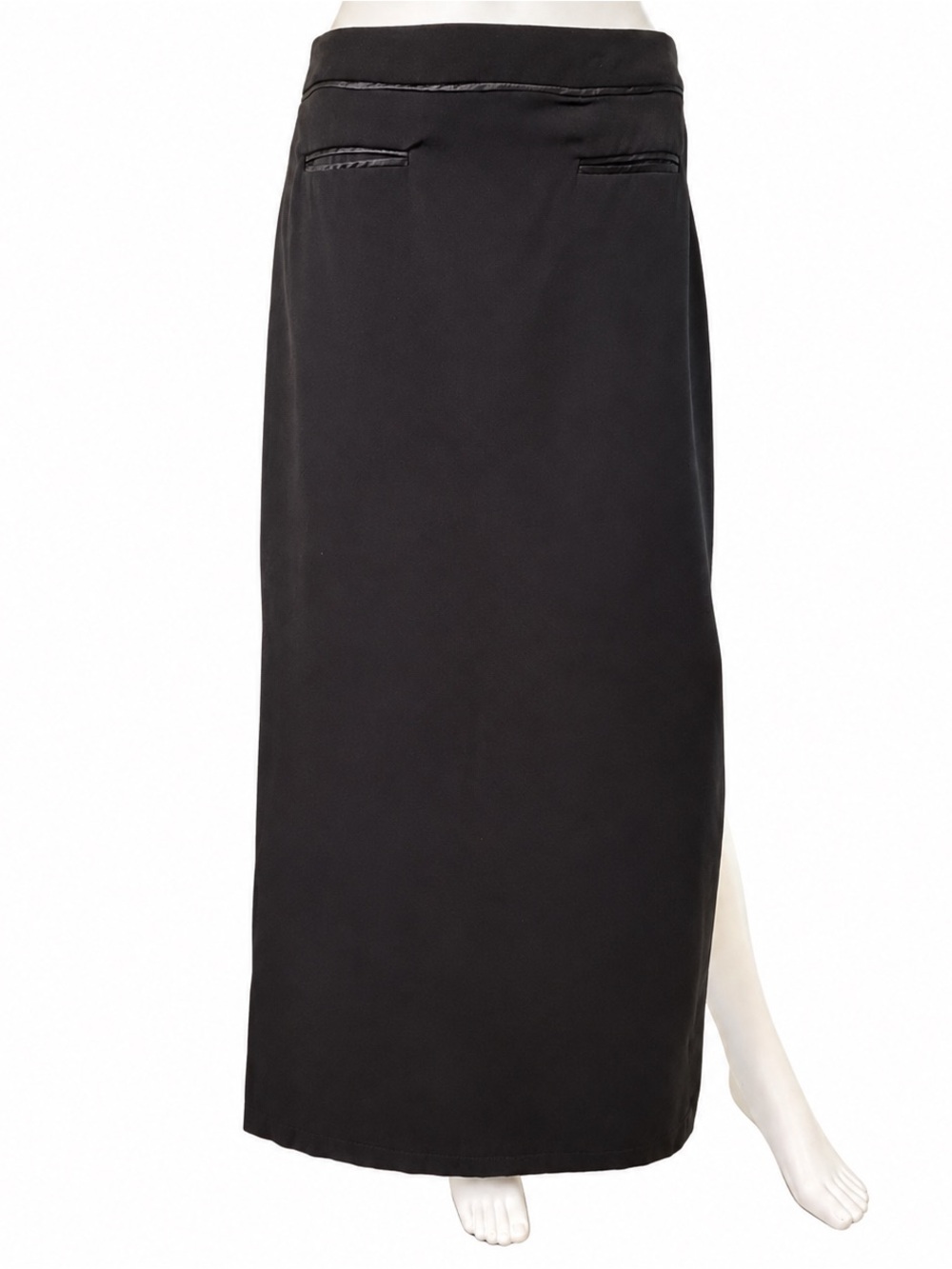 Vintage Reitmans Black Maxi Column Skirt Size 11 Made in Canada
